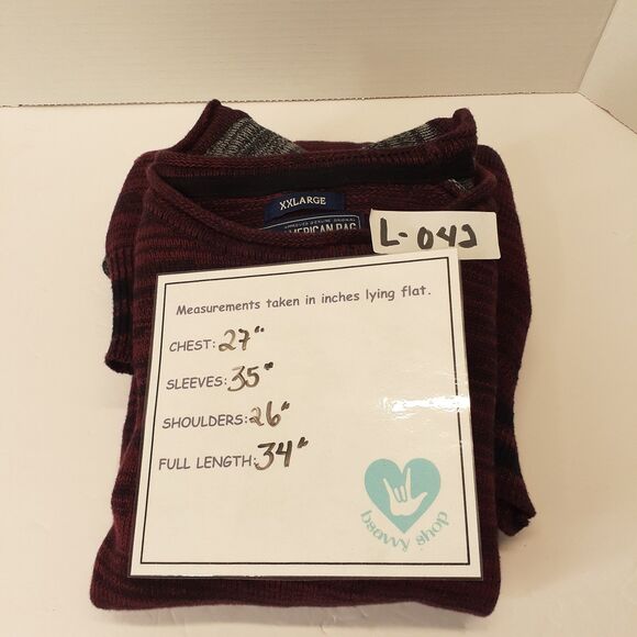 American Rag Mens Varsity Cotton Knit SIze 2XL Red/Gray/Black Winter Fall Comfy - Picture 2 of 8